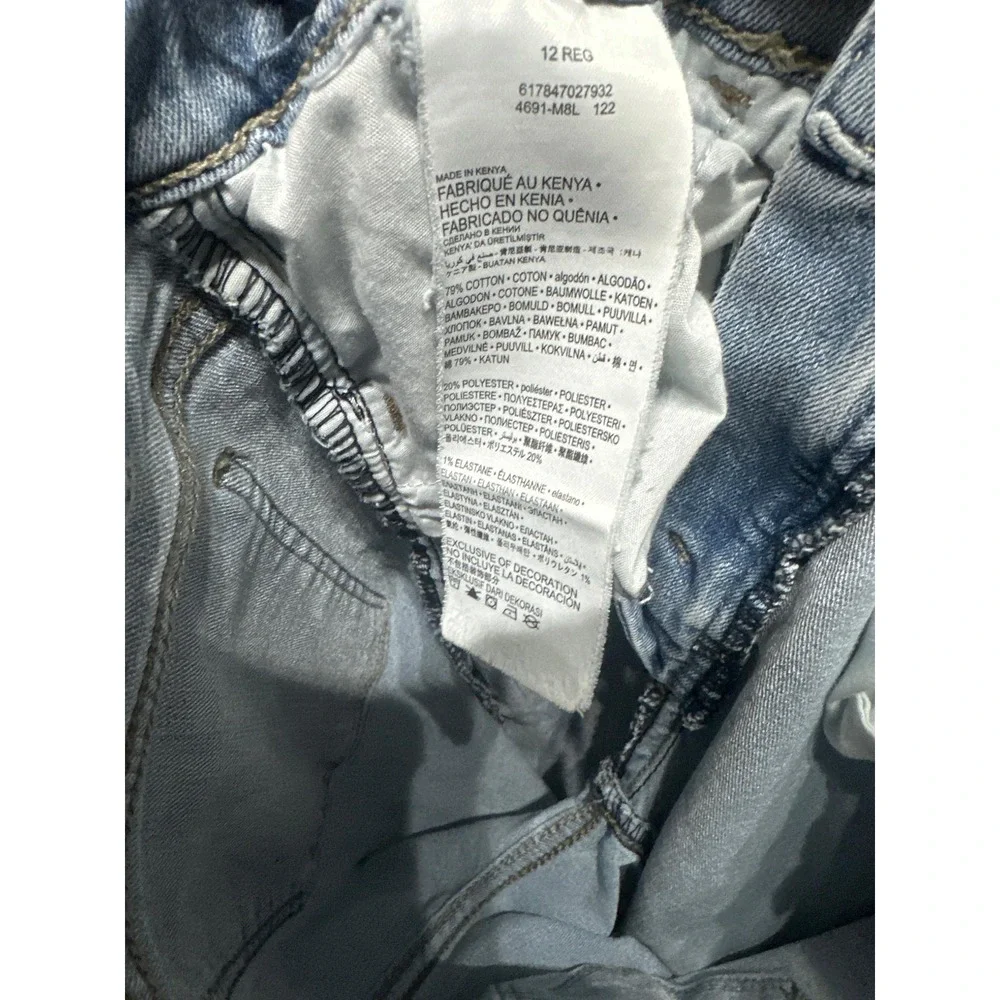 Levi's 720 High Rise Super Skinny Jeans Girls 12 Light Blue Denim EUC